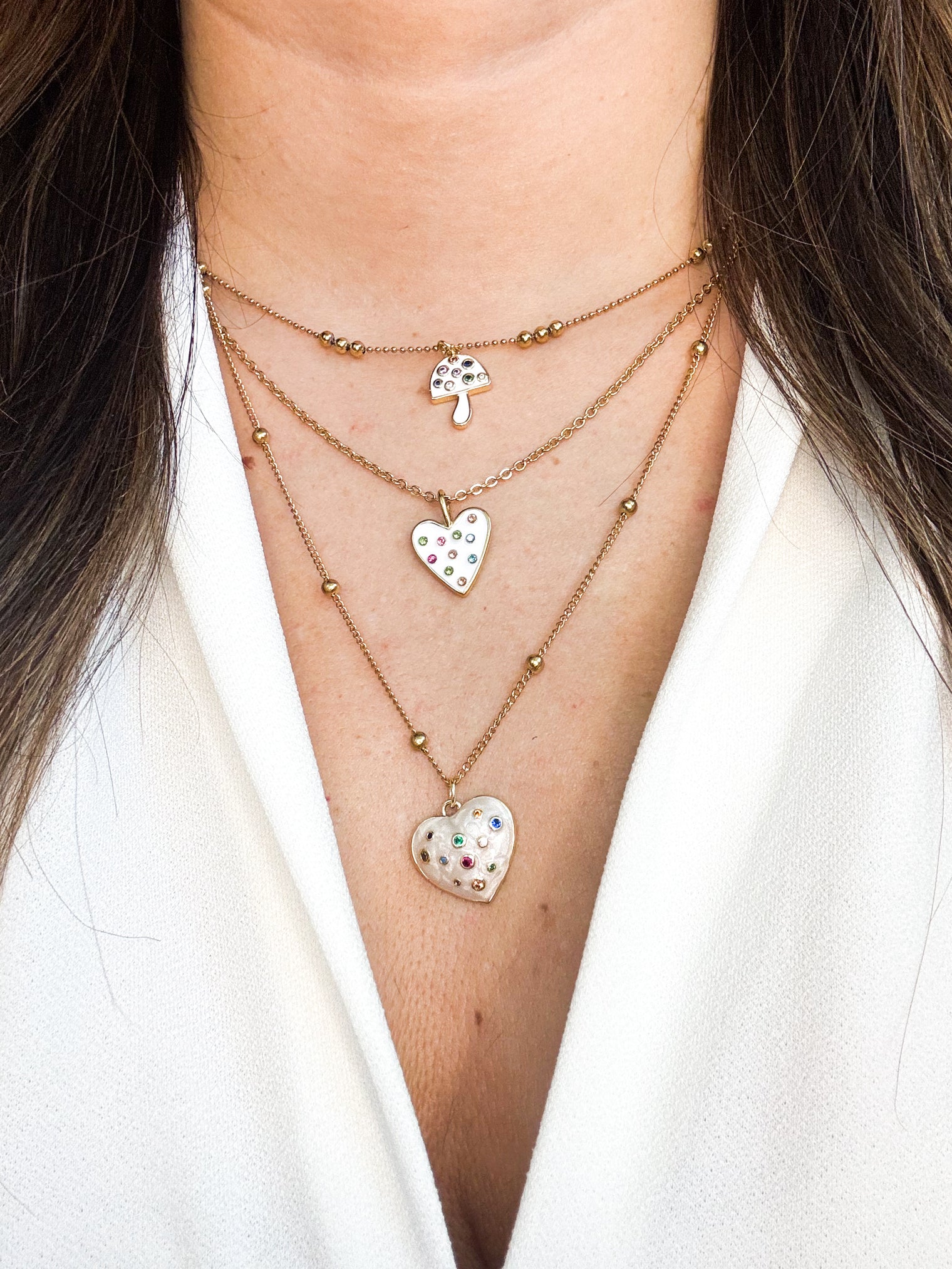 Pau White Hearts